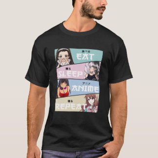 Camiseta Kawaii Comeu Anime Sono Repete Teen Japonês Gelado