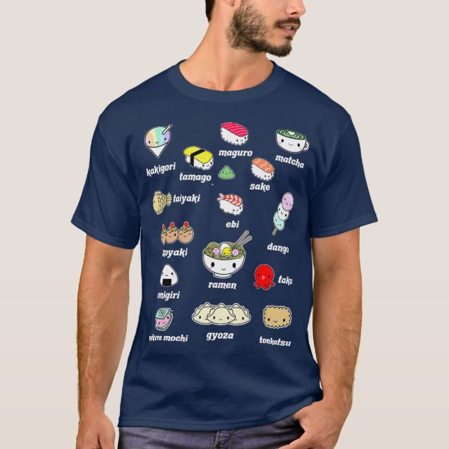 Camiseta Kawaii Comida japonesa Lover Sushi Ramen (Frente)