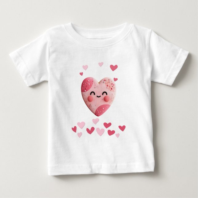 Camiseta Kawaii Cookie com Corações e Confeitos (Frente)