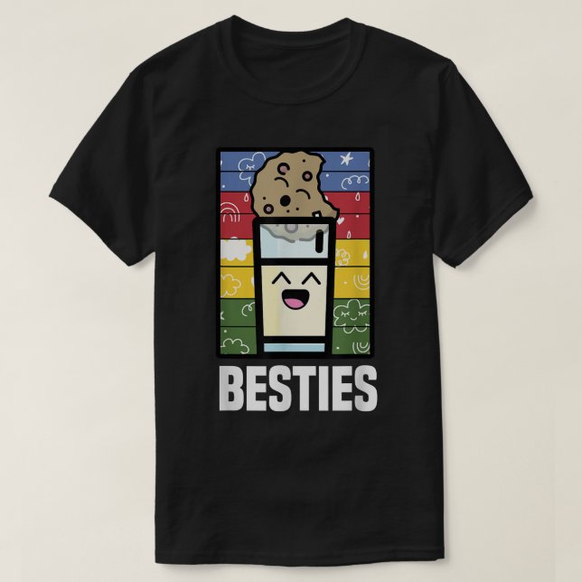 Camiseta Kawaii Cookie E Comida De Leite Pun Bestdeby M (Frente do Design)