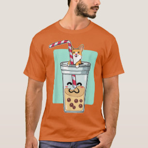 Camiseta Kawaii Corgi Anime Bubble Tea Puppy Lover Dog Japa