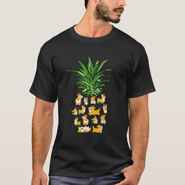 Camiseta Kawaii Corgi Pineapple Funny Peachy Kawaii Summer (Frente)