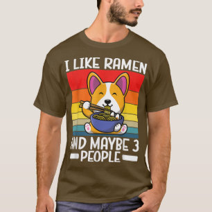 Camiseta Kawaii Corgi Ramen Cute Puppy Japonês Manga Anime