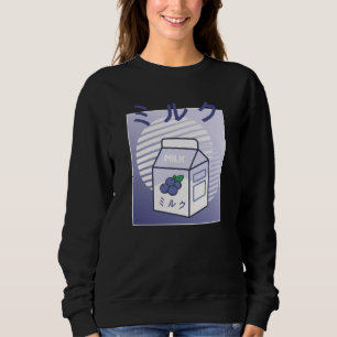 Camiseta Kawaii Cow Retro Japan Bluberry milk