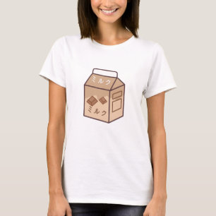 Camiseta Kawaii Cow Retro Japonês Chocolate Milk