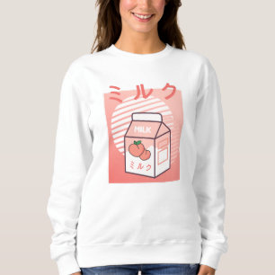Camiseta Kawaii Cow Retro Japonês Peach milk