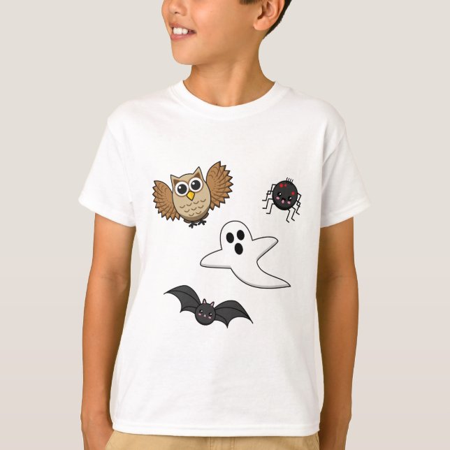 Camiseta Kawaii Creatures Noturnas Cerrantes (Frente)