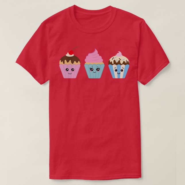 Camiseta Kawaii Cupcakes Baker Baking Muffin (Frente do Design)