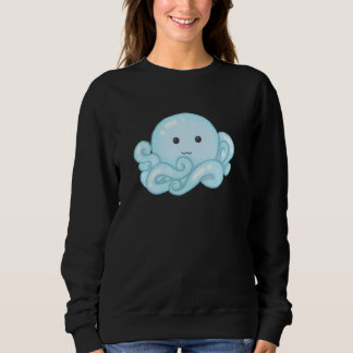 Camiseta Kawaii Cute Aesthetic Happy Pastel Blue Octopus