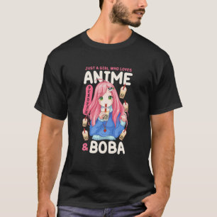 Camiseta Kawaii Cute Anime Girl Otaku Japonês Boba Tea Gif