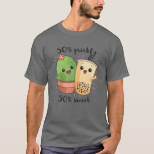 Camiseta Kawaii Cute Anime Otaku Japonês Boba Tea Cactus S