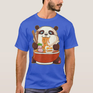 Camiseta Kawaii Cute Anime Panda Otaku Japonês Ramen Noodl