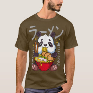 Camiseta Kawaii Cute Anime Panda Otaku Japonês Ramen Noodl