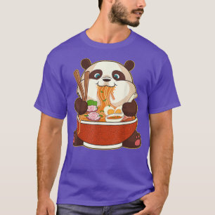 Camiseta Kawaii Cute Anime Panda Otaku Japonês Ramen Noodl