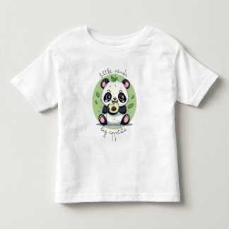 Camiseta Kawaii Cute Baby Panda Comendo Avocado