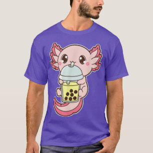 Camiseta Kawaii Cute Boba Axolotl Banana Lychee Pear