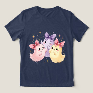 Camiseta Kawaii Cute Pastel Fantasmas com Arcos
