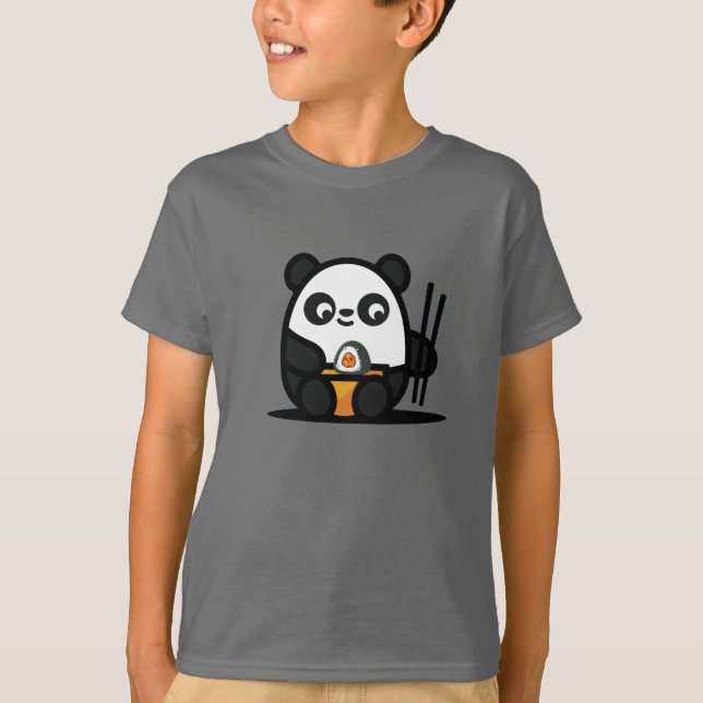Camiseta Kawaii Cute Sushi Panda (Frente)