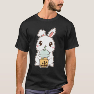 Camiseta Kawaii Cute Zodiac Boba Rabbit Mango Bubble Pearl