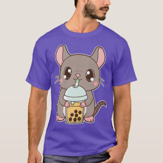 Camiseta Kawaii Cute Zodiac Boba Rat Mango Bubble Pearl Mil