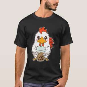 Camiseta Kawaii Cute Zodiac Boba Rooster Clássico Bubble M