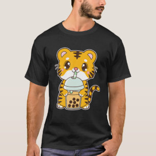 Camiseta Kawaii Cute Zodiac Boba Tiger Mango Bubble Pearl M