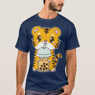 Camiseta Kawaii Cute Zodiac Boba Tiger Mango Bubble Pearl M