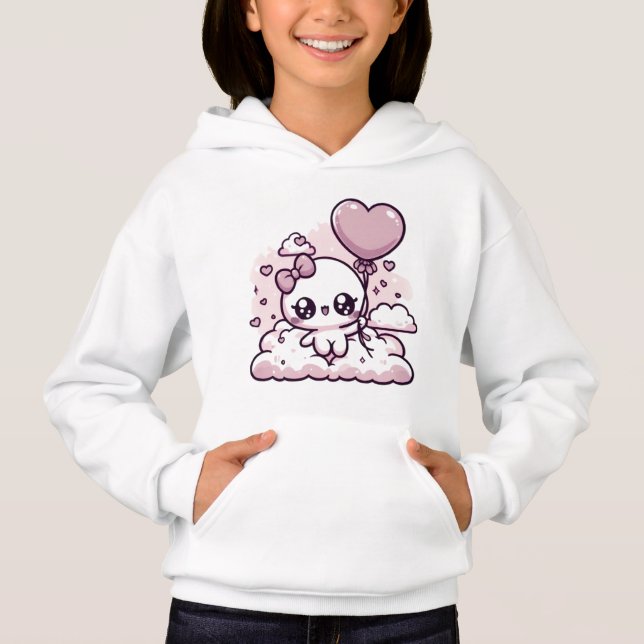 Camiseta Kawaii Cutie com um balão de coração (Frente)