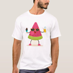 Camiseta Kawaii da melancia do verão
