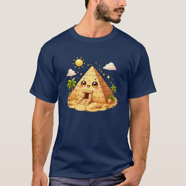 Camiseta Kawaii da Pirâmide do Egito (Frente)