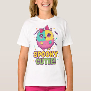 Camiseta Kawaii de Halloween com Morcegos e Laço d