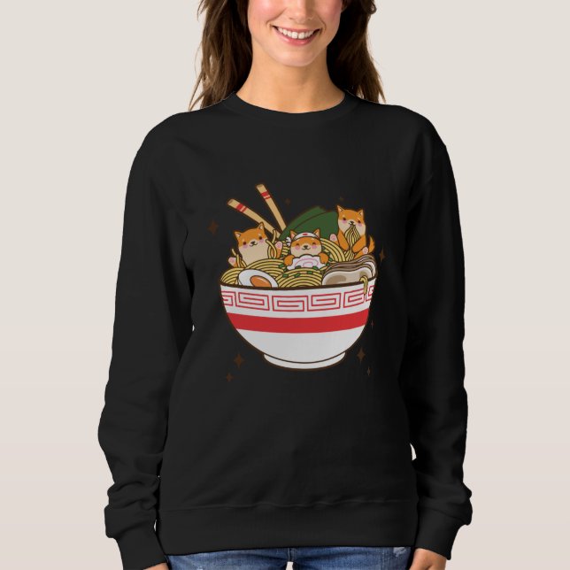 Camiseta Kawaii dogs eating Ramen (Frente)