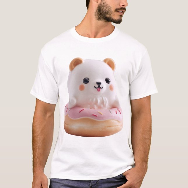 Camiseta Kawaii Donut Puff Bear (Frente)