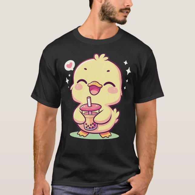 Camiseta Kawaii Duck Bubble Tea Boba Duck (Frente)
