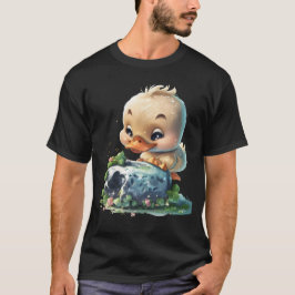 Camiseta Kawaii Duckling beijando a pedra de Blarney
