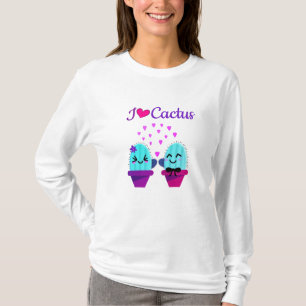 Camiseta kawaii e o amor fofo do cacto