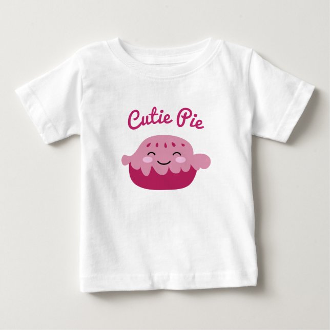 Camiseta Kawaii é uma garota bonita de desenho de torta de  (Frente)