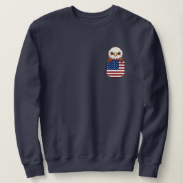 Camiseta Kawaii Eagle American Flag Pocket