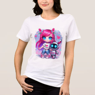 Camiseta 🤖 Kawaii Eu Amo Meu Companheiro Ai Chatbot Cute B
