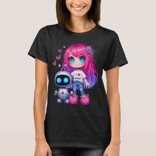 Camiseta 🤖 Kawaii Eu Amo Meu Companheiro Ai Chatbot Cute B