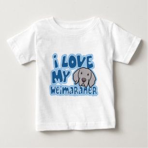 Camiseta Kawaii eu amo meu Weimaraner
