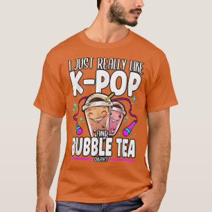 Camiseta Kawaii Eu Gosto Muito De K-pop E Bble Tea Opp