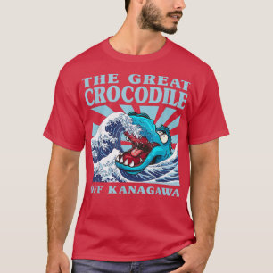 Camiseta Kawaii Excelente Japonês Onda Excelente Crocodilo