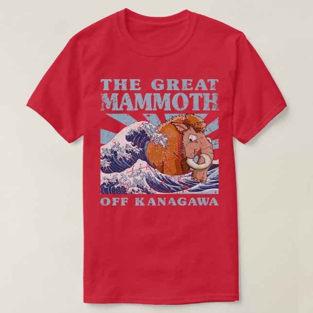 Camiseta Kawaii Excelente japonês Wave Excelente Mammoth Cu (Frente do Design)