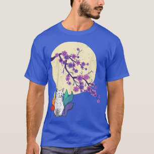 Camiseta Kawaii Fox Cherry Blossom Sakura Fllower F
