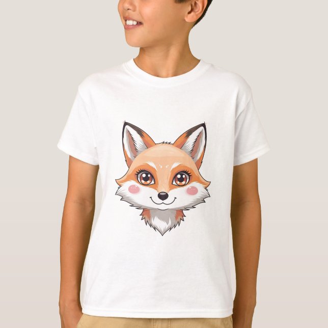 Camiseta Kawaii Fox Head  (Frente)