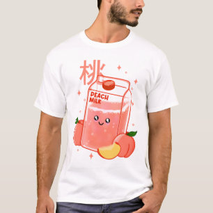 Camiseta Kawaii Frufrutado Leite De Pêssego
