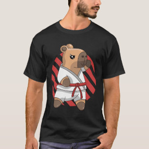 Camiseta Kawaii Funny Capyra Capy Karate Artes Marciais Kei