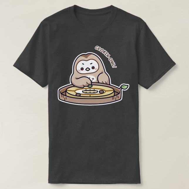 Camiseta Kawaii Games Crokinole Owl (Frente do Design)