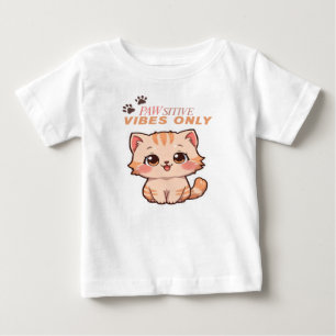 Camiseta Kawaii Gato Design_Baby Shirts